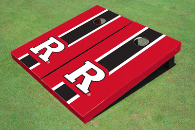 Rutgers University Black and Red Matching Long Stripe Cornhole Boards