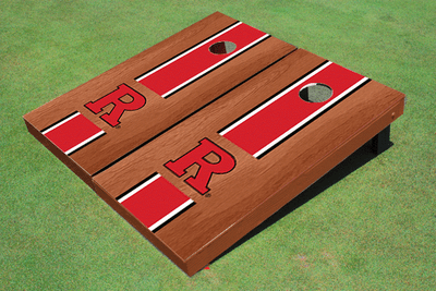 Rutgers University Red Rosewood Matching Long Stripe Cornhole Boards