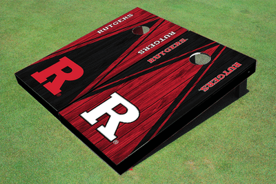 Rutgers University Alternating Wood Look Triangle Cornhole Boards