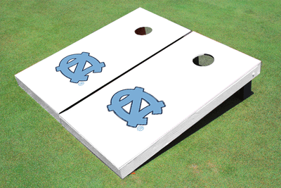 University of North Carolina "UNC" White Matching Solid Cornhole Boards
