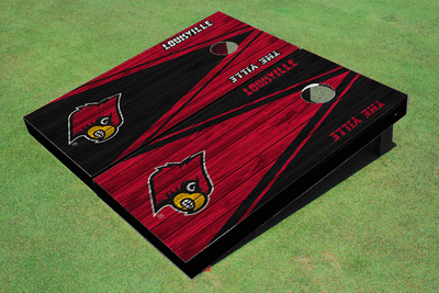 University of Louisville Alternating Wood Look Triangle Cornhole Boards University of Louisville Alternating Wood Look Triangle Cornhole Boards