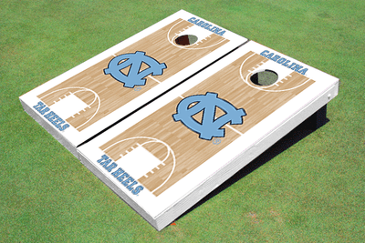University of North Carolina "UNC" Matching White Basketball Court Custom Cornhole Board University of North Carolina "UNC" Matching White Basketball Court Custom Cornhole Board