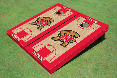 University of Maryland Red Matching Basketball Court Custom Cornhole Board University of Maryland Red Matching Basketball Court Custom Cornhole Board