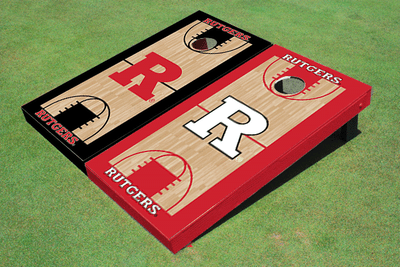 Rutgers University Alternating Basketball Court Custom Cornhole Board