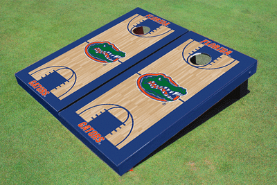 University of Florida Royal Matching  Basketball Court Custom Cornhole Board University of Florida Royal Matching  Basketball Court Custom Cornhole Board