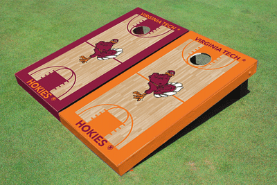 Virginia Tech "HokieBird" Alternating Basketball Court Custom Cornhole Board