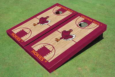 Virginia Tech "HokieBird" Maroon Matching Basketball Court Custom Cornhole Board Virginia Tech "HokieBird" Maroon Matching Basketball Court Custom Cornhole Board