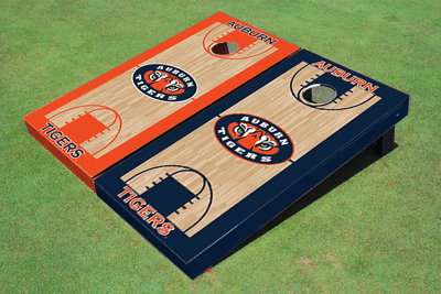 Auburn University "Tiger Eyes" Alternating Basketball Court Custom Cornhole Board Auburn University "Tiger Eyes" Alternating Basketball Court Custom Cornhole Board