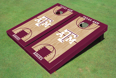Texas A&M Maroon Matching Basketball Court Custom Cornhole Board Texas A&M Maroon Matching Basketball Court Custom Cornhole Board