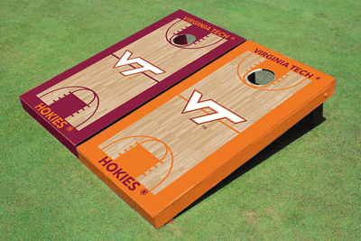Virginia Tech Alternating Basketball Court Custom Cornhole Board