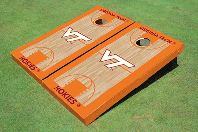 Virginia Tech Orange Matching Basketball Court Custom Cornhole Board