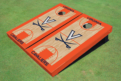 University of Virginia Orange Matching Basketball Court Custom Cornhole Board University of Virginia Orange Matching Basketball Court Custom Cornhole Board