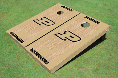 Purdue University Gold Matching Basketball Court Custom Cornhole Board