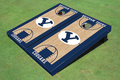 Brigham Young University BYU Navy Matching Basketball Court Custom Cornhole Boards