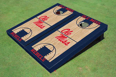 University Of Mississippi Navy Matching Basketball Court Custom Cornhole Boards University Of Mississippi Navy Matching Basketball Court Custom Cornhole Boards