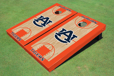 Auburn University Orange Matching Basketball Court Custom Cornhole Boards Auburn University Orange Matching Basketball Court Custom Cornhole Boards