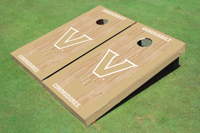 Vanderbilt University Gold Matching Basketball Court Custom Cornhole Boards