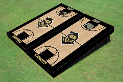 University Of Central Florida "Knightro" Black Matching Basketball Court Custom Cornhole Boards University Of Central Florida "Knightro" Black Matching Basketball Court Custom Cornhole Boards