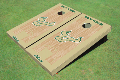 University Of South Florida Gold Matching Basketball Court Custom Cornhole Boards