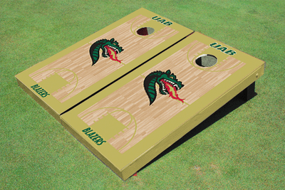 University of Alabama Birmingham Dragon Head Gold Matching Basketball Court Custom Cornhole Boards