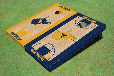 West Virginia University Alternating Basketball Court Custom Cornhole Boards West Virginia University Alternating Basketball Court Custom Cornhole Boards