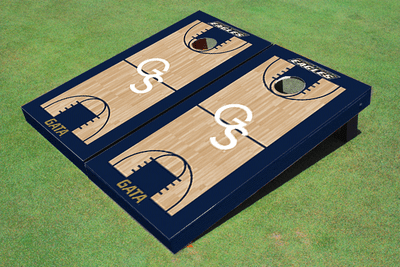 Georgia Southern University "GS" Navy Matching Basketball Court Custom Cornhole Board
