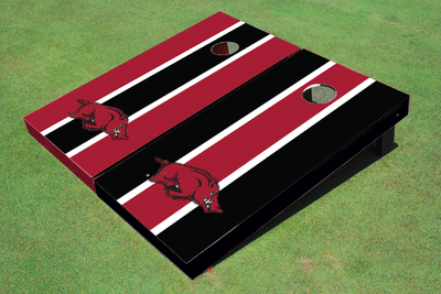 University Of Arkansas Alternating Long Stripe Cornhole Boards