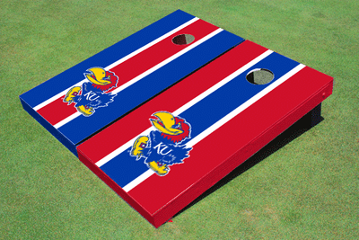 University Of Kansas Jayhawks Alternating Long Stripe Cornhole Boards University Of Kansas Jayhawks Alternating Long Stripe Cornhole Boards
