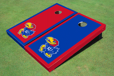 University Of Kansas Jayhawks Alternating Border Cornhole Boards University Of Kansas Jayhawks Alternating Border Cornhole Boards