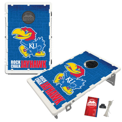 Kansas Jayhawks Fanatic Baggo Portable 2x3 Bean Bag Toss Game Kansas Jayhawks Fanatic Baggo Portable 2x3 Bean Bag Toss Game