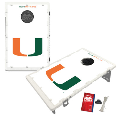 Miami Hurricanes Classic Baggo Portable 2x3 Bean Bag Toss Game Miami Hurricanes Classic Baggo Portable 2x3 Bean Bag Toss Game