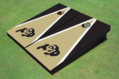University of Colorado Gold and Black Matching Triangle Cornhole Boards