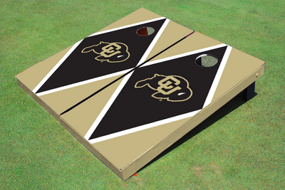 University of Colorado Black and Gold Matching Diamond Cornhole Boards University of Colorado Black and Gold Matching Diamond Cornhole Boards