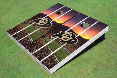 University of Colorado Stadium Long Stripe Themed Cornhole Boards University of Colorado Stadium Long Stripe Themed Cornhole Boards