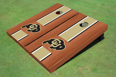 University of Colorado Gold Rosewood Matching Long Stripe Cornhole Boards University of Colorado Gold Rosewood Matching Long Stripe Cornhole Boards