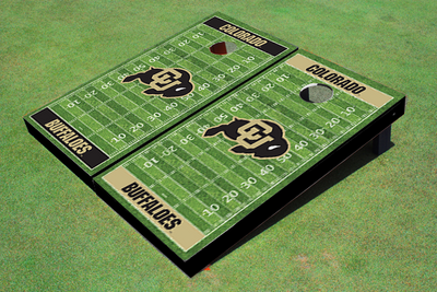 University of Colorado Black Alternating Football Field Custom Cornhole Boards University of Colorado Black Alternating Football Field Custom Cornhole Boards