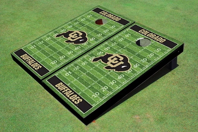 University of Colorado Black Matching Football Field Custom Cornhole Boards