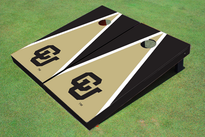 University of Colorado "CU" Gold and Black Matching Triangle Cornhole Boards University of Colorado "CU" Gold and Black Matching Triangle Cornhole Boards