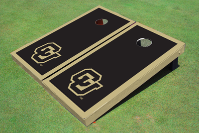 University of Colorado "CU" Gold Matching Border Cornhole Boards