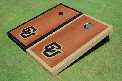 University of Colorado "CU" Rosewood Alternating Border Cornhole Boards
