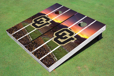 University of Colorado "CU" Stadium Long Stripe Themed Cornhole Boards University of Colorado "CU" Stadium Long Stripe Themed Cornhole Boards