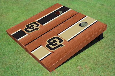 University of Colorado "CU" Rosewood Alternating Long Stripe Cornhole Boards