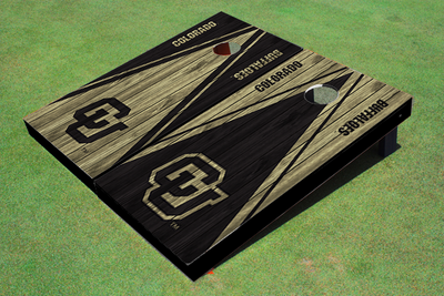 University of Colorado "CU"  Alternating Wood Look Triangle Cornhole Boards