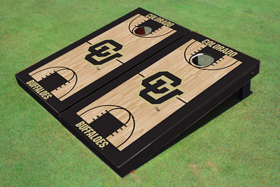 University of Colorado "CU" Black Matching Basketball Court Custom Cornhole Board University of Colorado "CU" Black Matching Basketball Court Custom Cornhole Board
