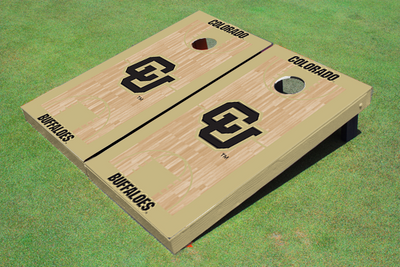 University of Colorado "CU" Gold Matching Basketball Court Custom Cornhole Board University of Colorado "CU" Gold Matching Basketball Court Custom Cornhole Board