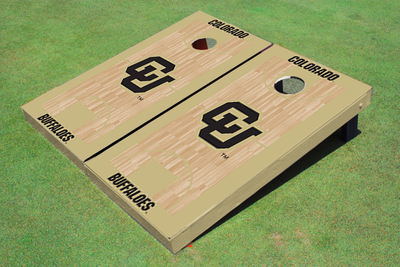 University of Colorado "CU" Gold Matching Basketball Court Custom Cornhole Board