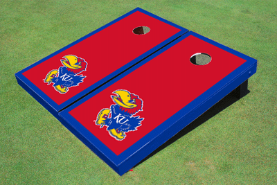 University Of Kansas Jayhawks Royal Blue Matching Border Cornhole Boards