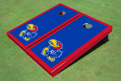 University Of Kansas Jayhawks Red Matching Border Cornhole Boards