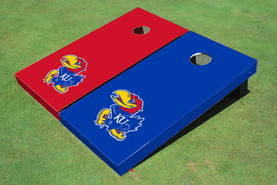 University Of Kansas Jayhawks Alternating Solid Cornhole Boards