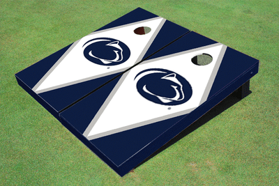 Penn State University Nittany Lions  White and Navy Blue Matching Diamond Cornhole Boards